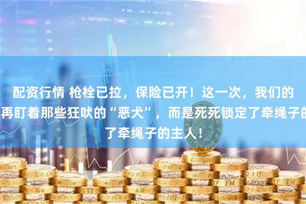 配资行情 枪栓已拉，保险已开！这一次，我们的目光不再盯着那些狂吠的“恶犬”，而是死死锁定了牵绳子的主人！